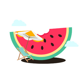 卡通西瓜水果夏天清凉元素GIF动态图西瓜元素